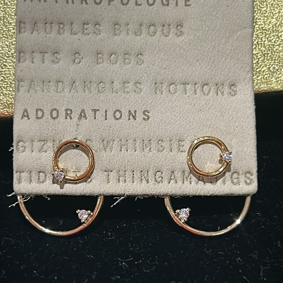Double Dainty Loops with Cubic Zirconia Earrings-Boutique - Picture 2 of 4